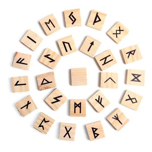 25pcs wooden rune divination tool healing