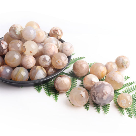small cherry blossom agate crystal sphere