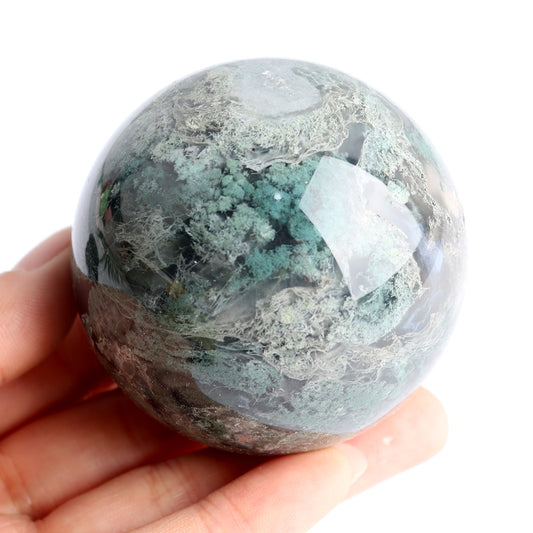 moss agate ball sphere,green aquatic plant agate