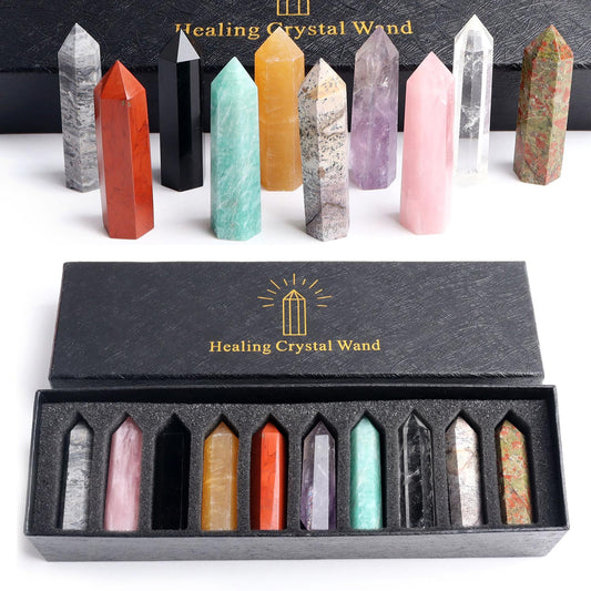 10pcs/set Natural Crystal Point in Black Box