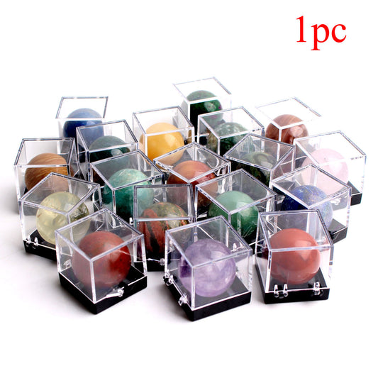 1PC 28-30mm Natural Gemstone Crystal Ball Sphere in Box
