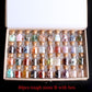 40Pcs Natural Crystal Rockstone Gravel Wishing Bottles Rough Minerals Specimen Mini stone Reiki Healing Gift With a Box